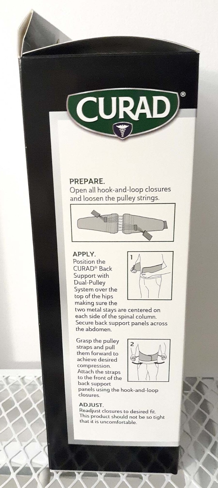 NIB CURAD Back Support with Dual- Pulley System Adjustable Compression-L-XL