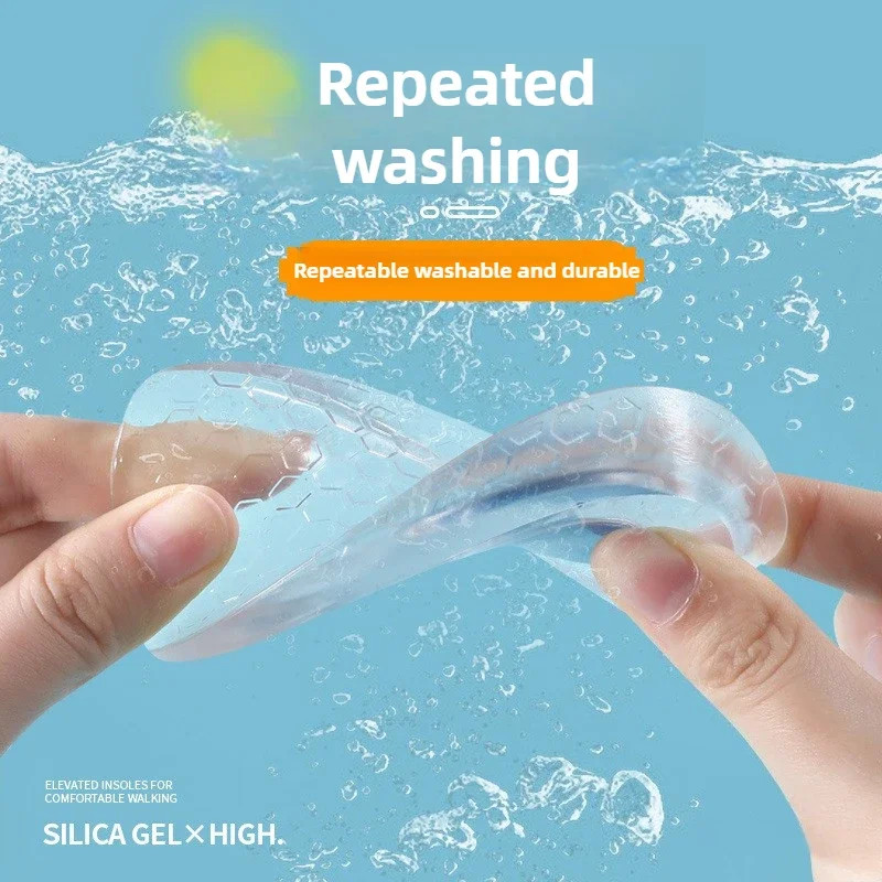 Silicone Height Increase Insoles for Men Women Shoes Inserts Invisible Heighteni