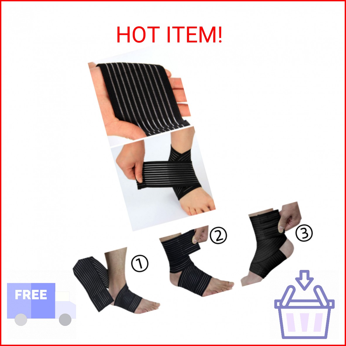 Elastic Breathable Wrap Ankle Extra Long Elastic Knee Wrap Compression Bandage B