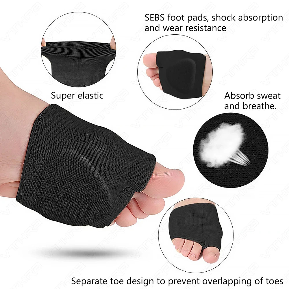 Half Toes Bunion Soles Forefoot Silicone Metatarsal Sleeve Pads Gel Cushi