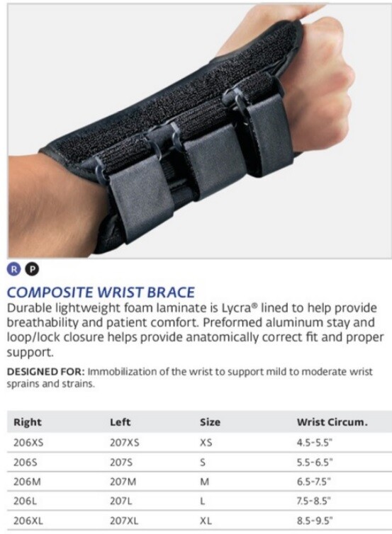 Bell-Horn Composite Wrist Brace Right Large