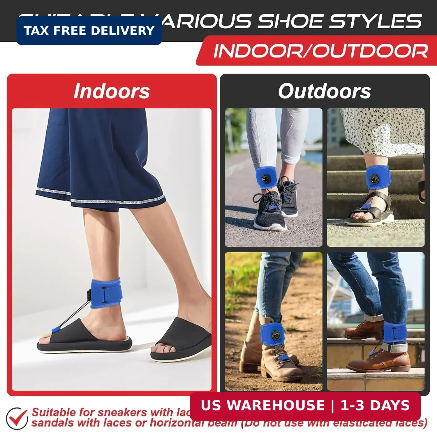 AFO Foot Drop Brace for Walking with Shoes, Upgraded Knob & Steel Wire, Longer S