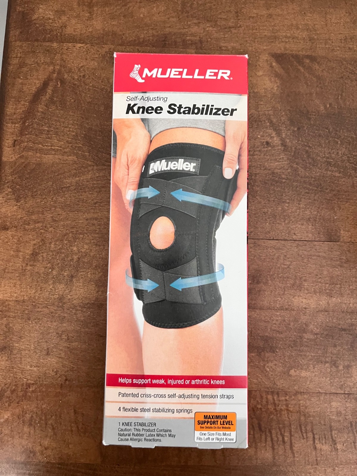Mueller Self Adjusting Knee Stabilizer Black One Size Fits Most – New!