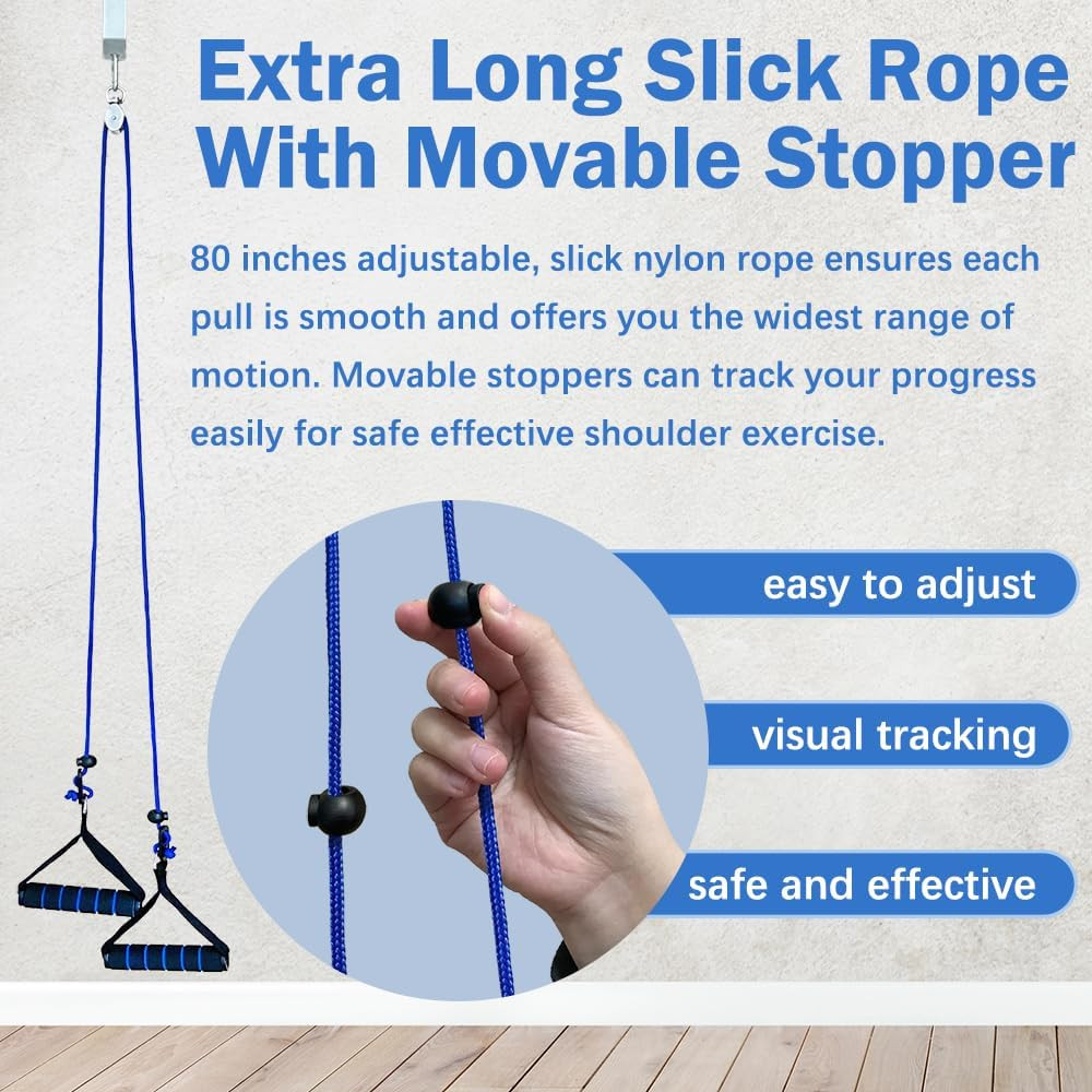 Shoulder Pulley for Physical Therapy, Pulleys Metal Bracket, Blue