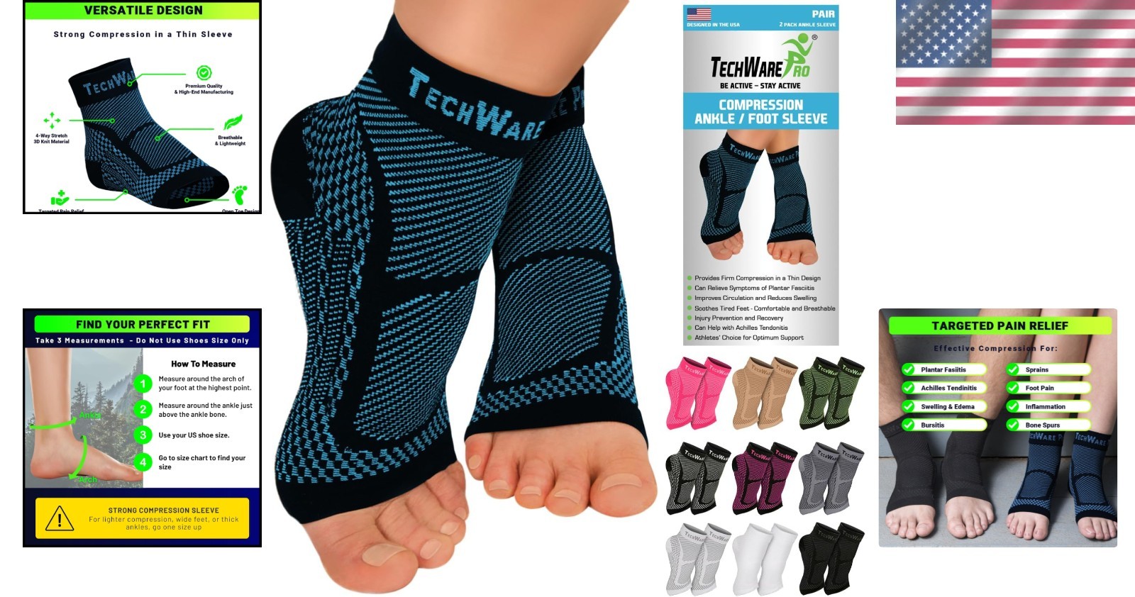 Comfortable Ankle Compression Sleeve for Swelling Relief – Sizes L/XL Available