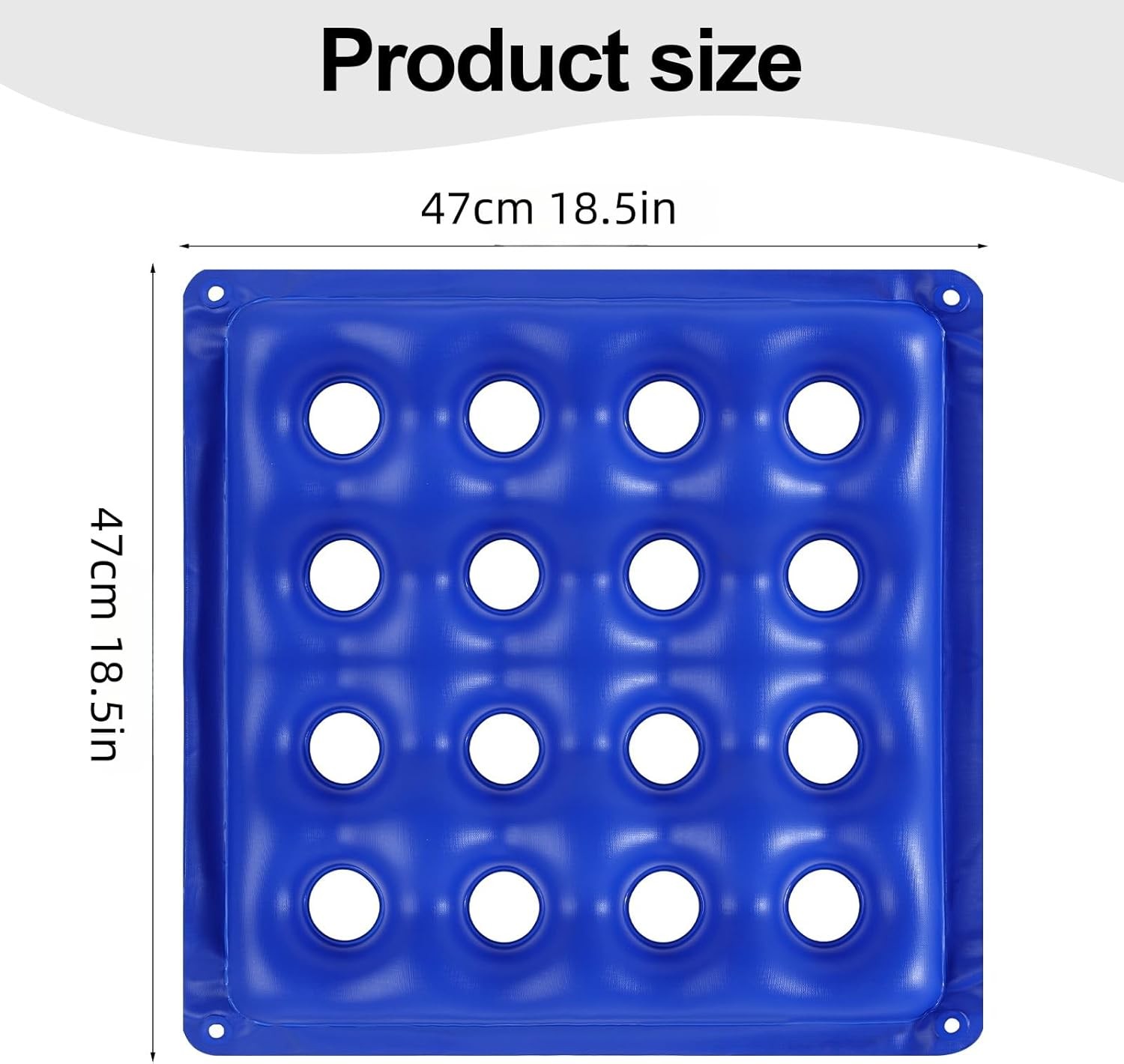 2-Pack Inflatable Seat Cushions, Pressure Relief Waffle Large, Blue and Cream