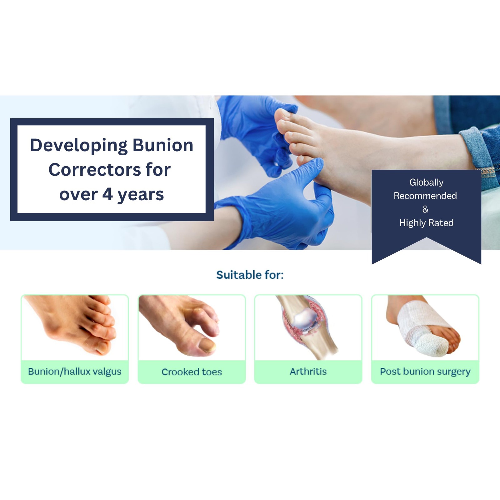 Caretras 2-Pack Bunion Corrector for Women & Men, 2 Count (Pack of 1), Black