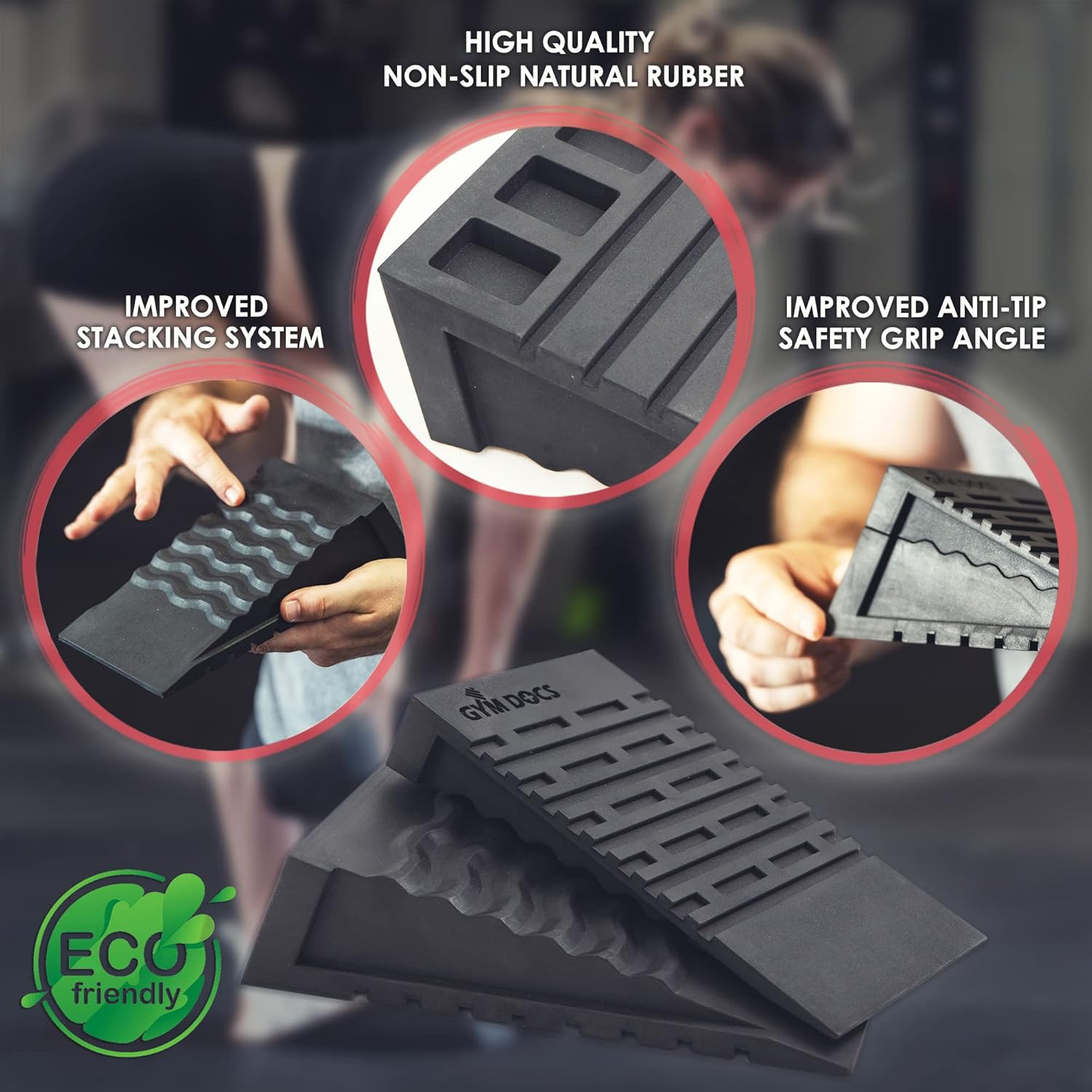 Squat Wedge Block: Doctor-Designed Pair of Adjustable, Non-Slip Slant Boards for