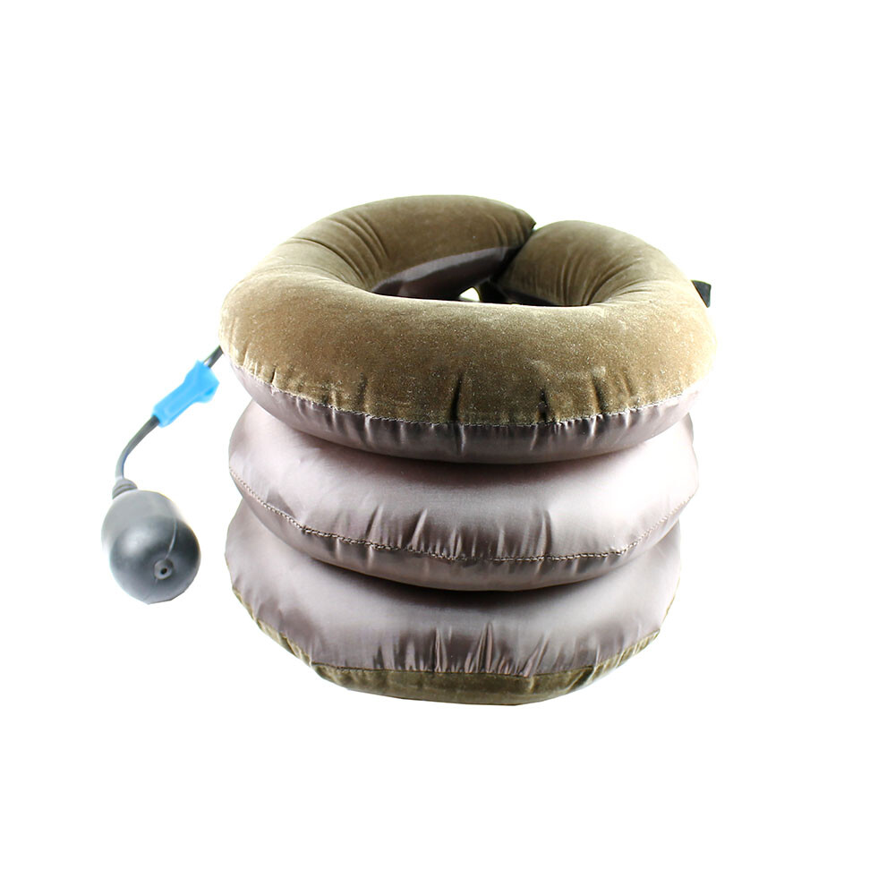 Brown Inflatable Neck Collar for Neck Shoulder Pain