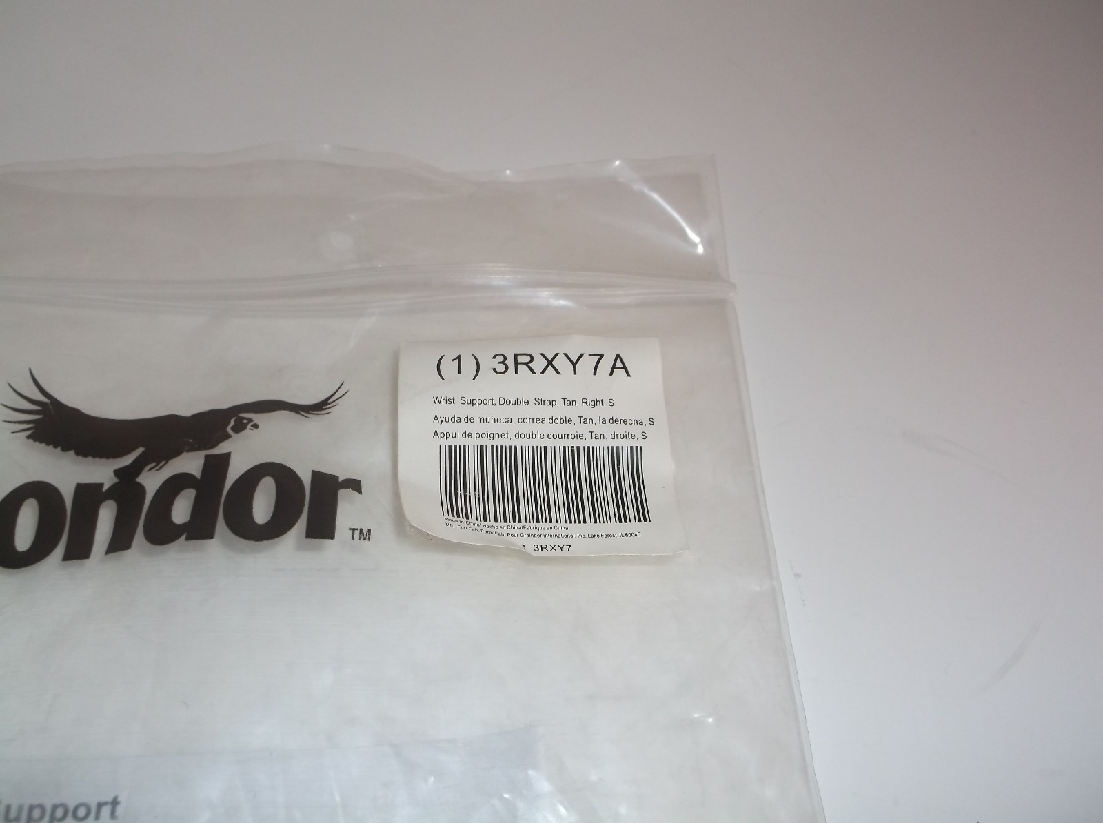 3RXY7 Wrist Support, S, Right, Tan (F41T)