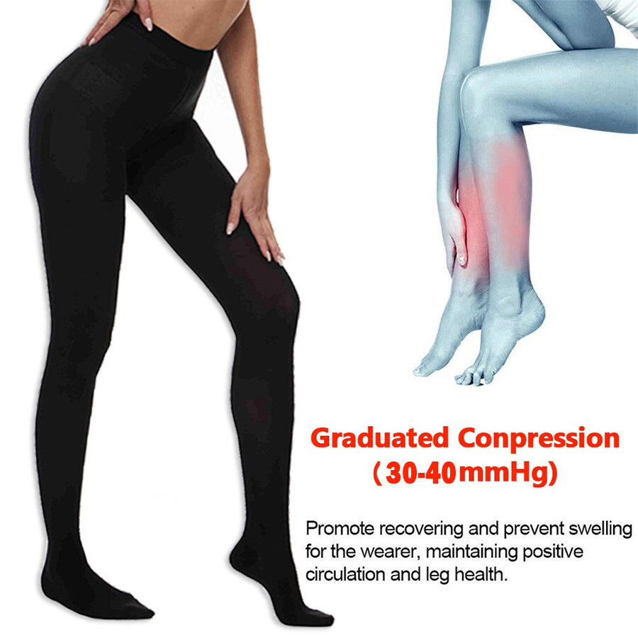 Opaque Compression Stocking Pantyhose Therapeutic Support 30-40mmHg