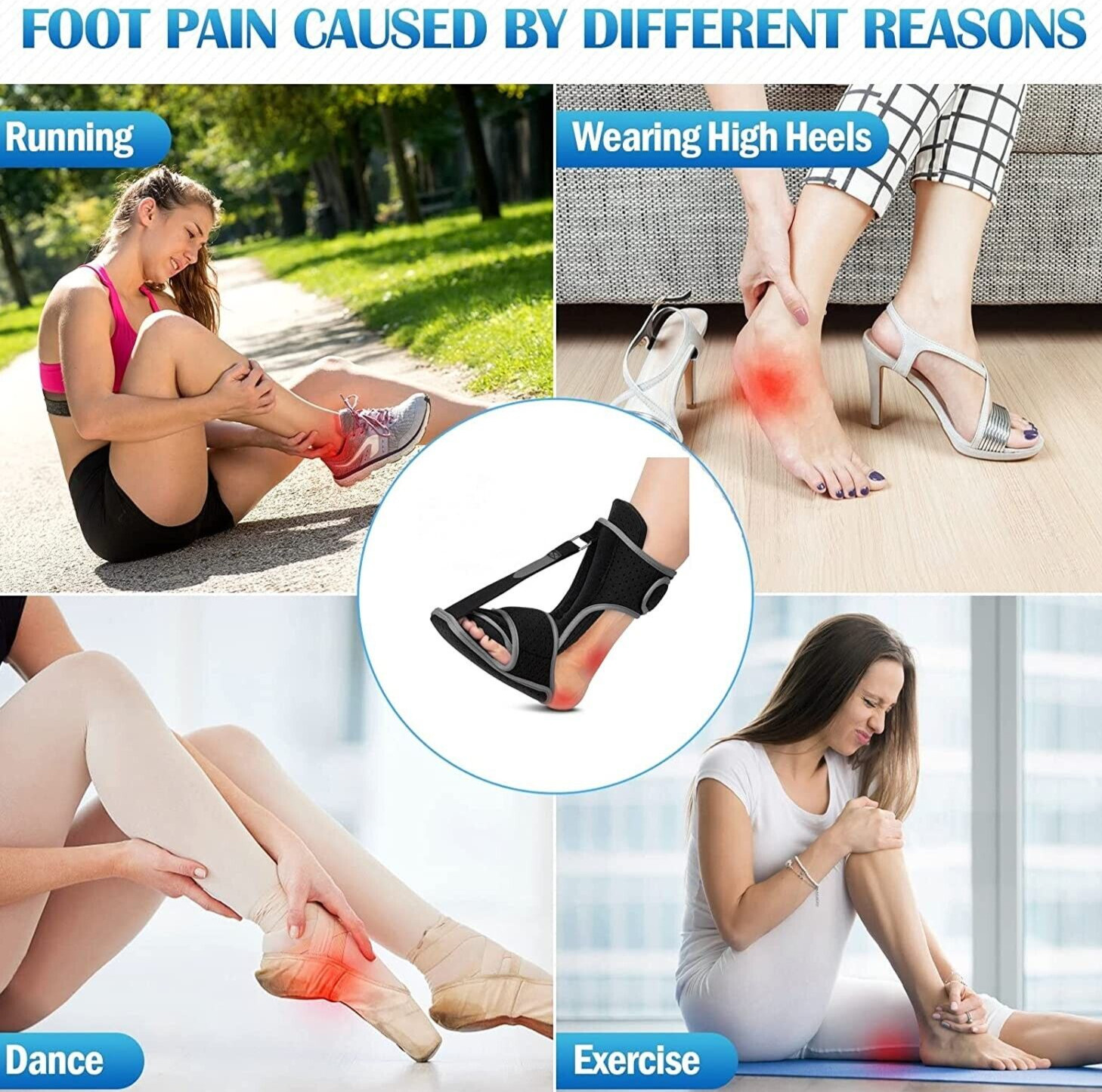 Plantar Fasciitis Dorsal Night Splint Achilles Tendonitis Brace Drop Foot Suppor