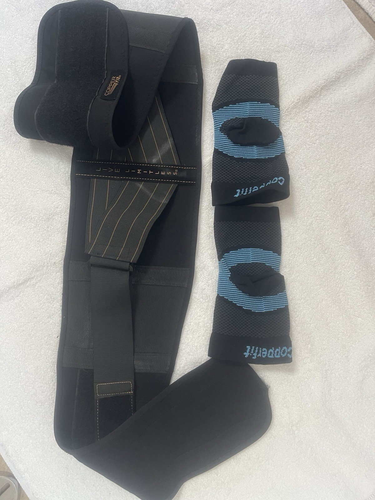 COPPERFIT BACK LUMBAR BELT W BONUS 2 Knee Support Sleeves Size LG- XL
