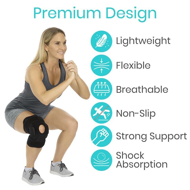 Vive Hinged Knee Brace (2 Pack) – Relieves ACL, MCL, Meniscus Small, Black