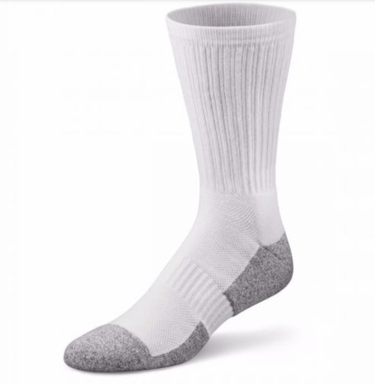 Dr Comfort Shape to Fit Crew Length Socks White Diabetic Sz Small Unisex NEW