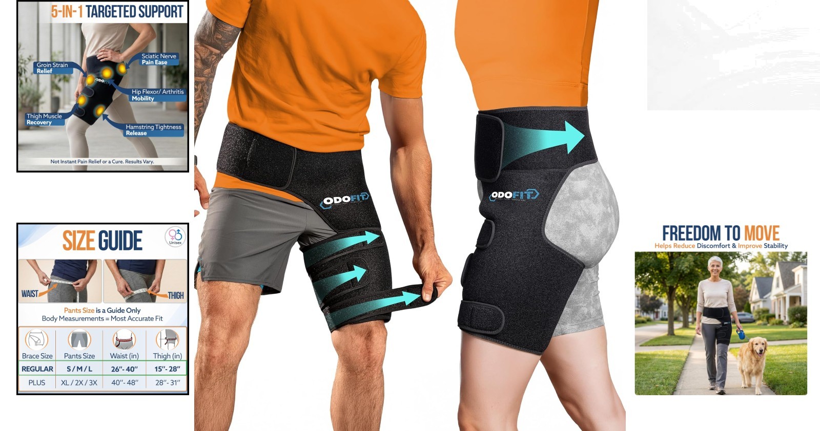 5 in 1 Adjustable Hip Brace for Men & Women – Sciatica Relief & Mobility Support