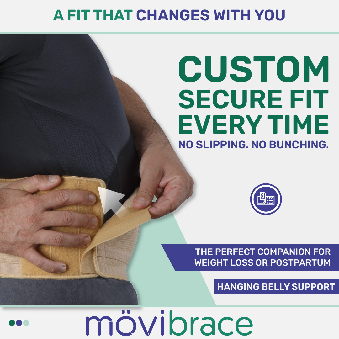 Movibrace Abdominal Belt for Hanging Belly, Weak Abdominal and Lower Back Muscle