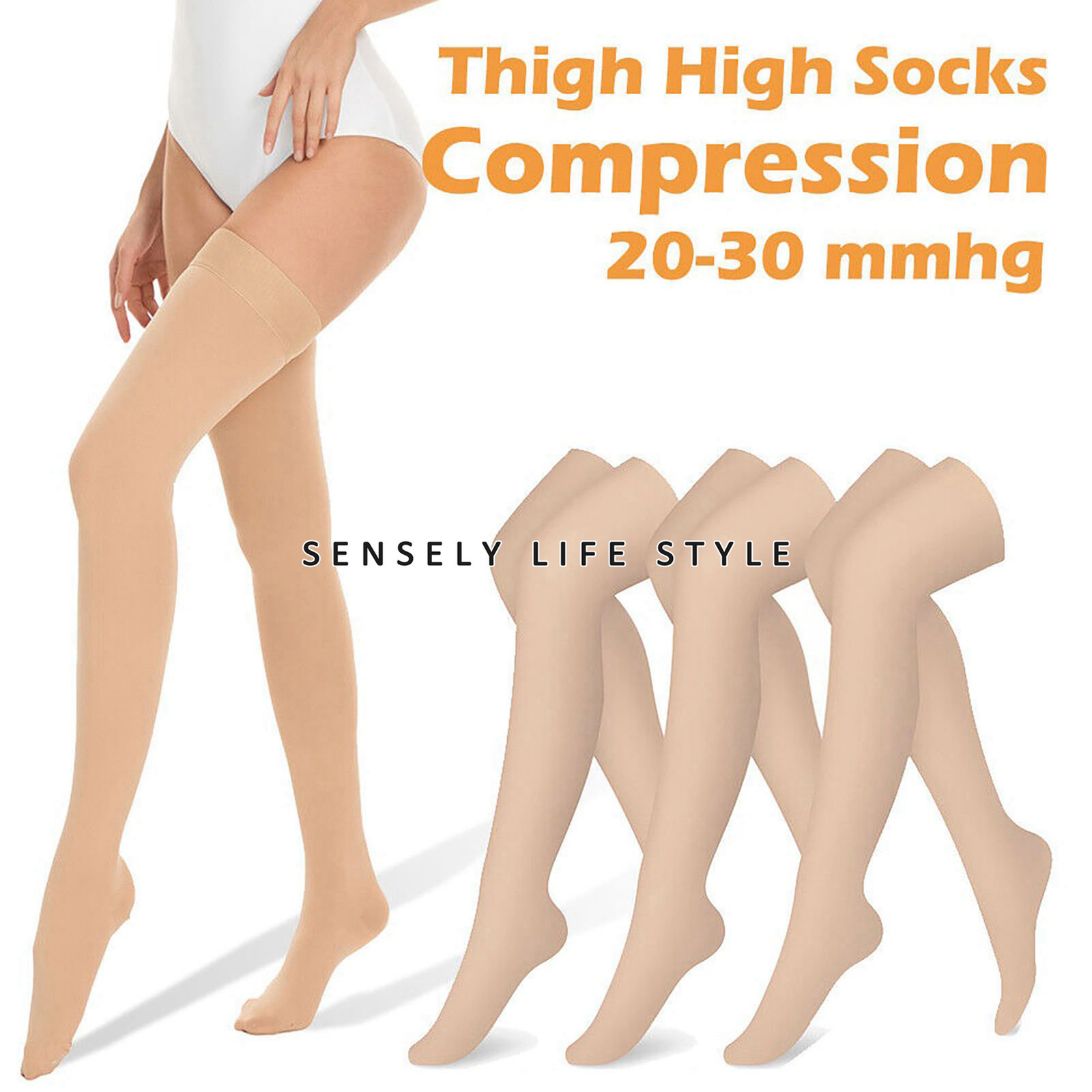 Thigh High Compression Stockings for Women Men 32mmHg Slimming Socks for Work US