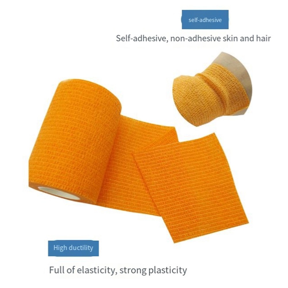 Black Sport Self Adhesive Elastic Bandage Wrap Tape for Knee Support Pads3058