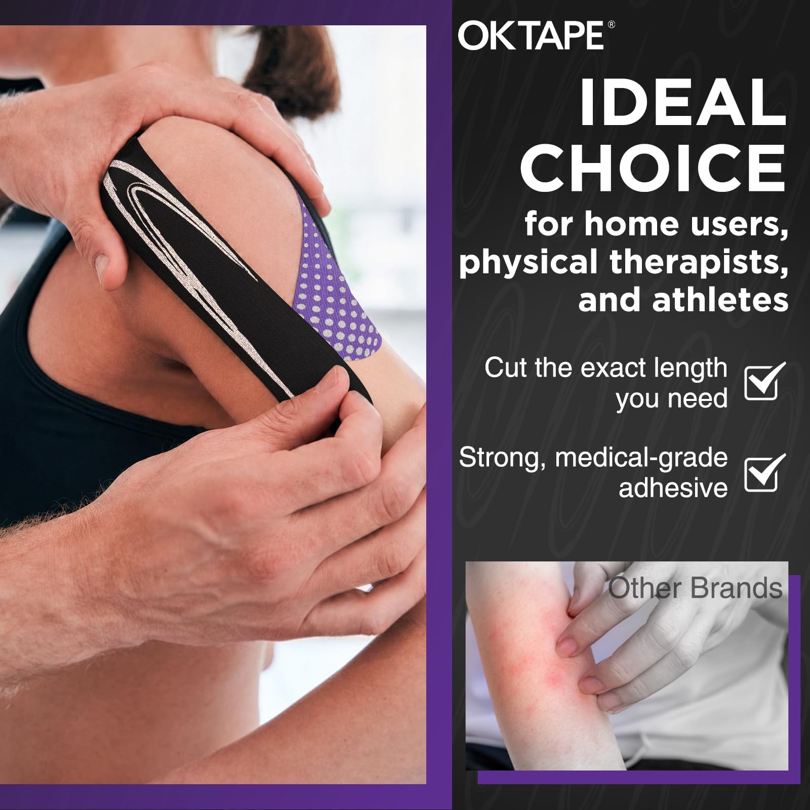 OK TAPE Synthetic Kinesiology Tape, Elastic Physical Therapy Athletic Tape | …