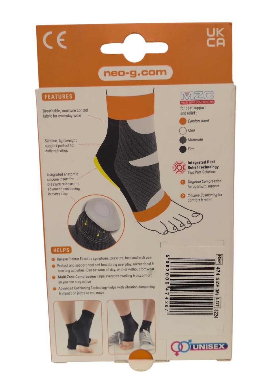 Neo G Plantar Fasciitis Daily Support & Relief 1 Pair Size M