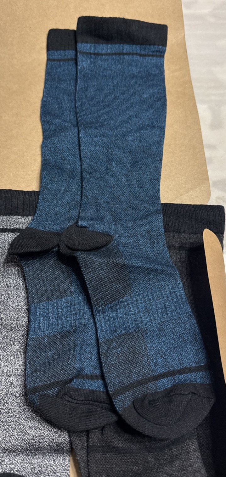 Compression Socks 3 pairs 15-20 mmHg Bamboo Viscose Knee High Unisex L/XL NEW