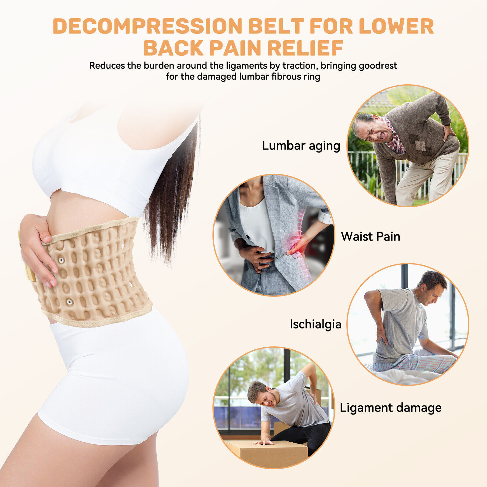 2025 New Dr Ho’s Decompression Belt Back Brace Lumbar Support Extender Belt