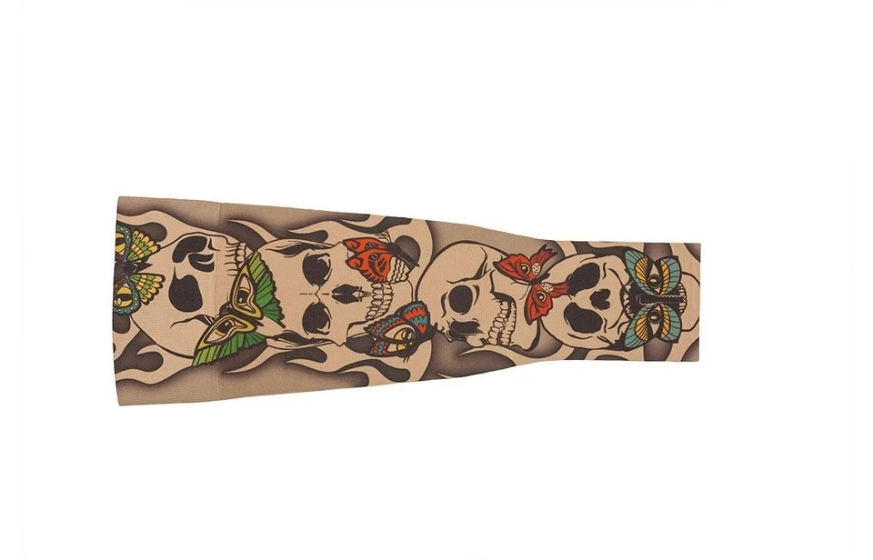 NEW LympheDivas Brown Tan Misfit Skull Butterfly Gradient Compression Sleeve S