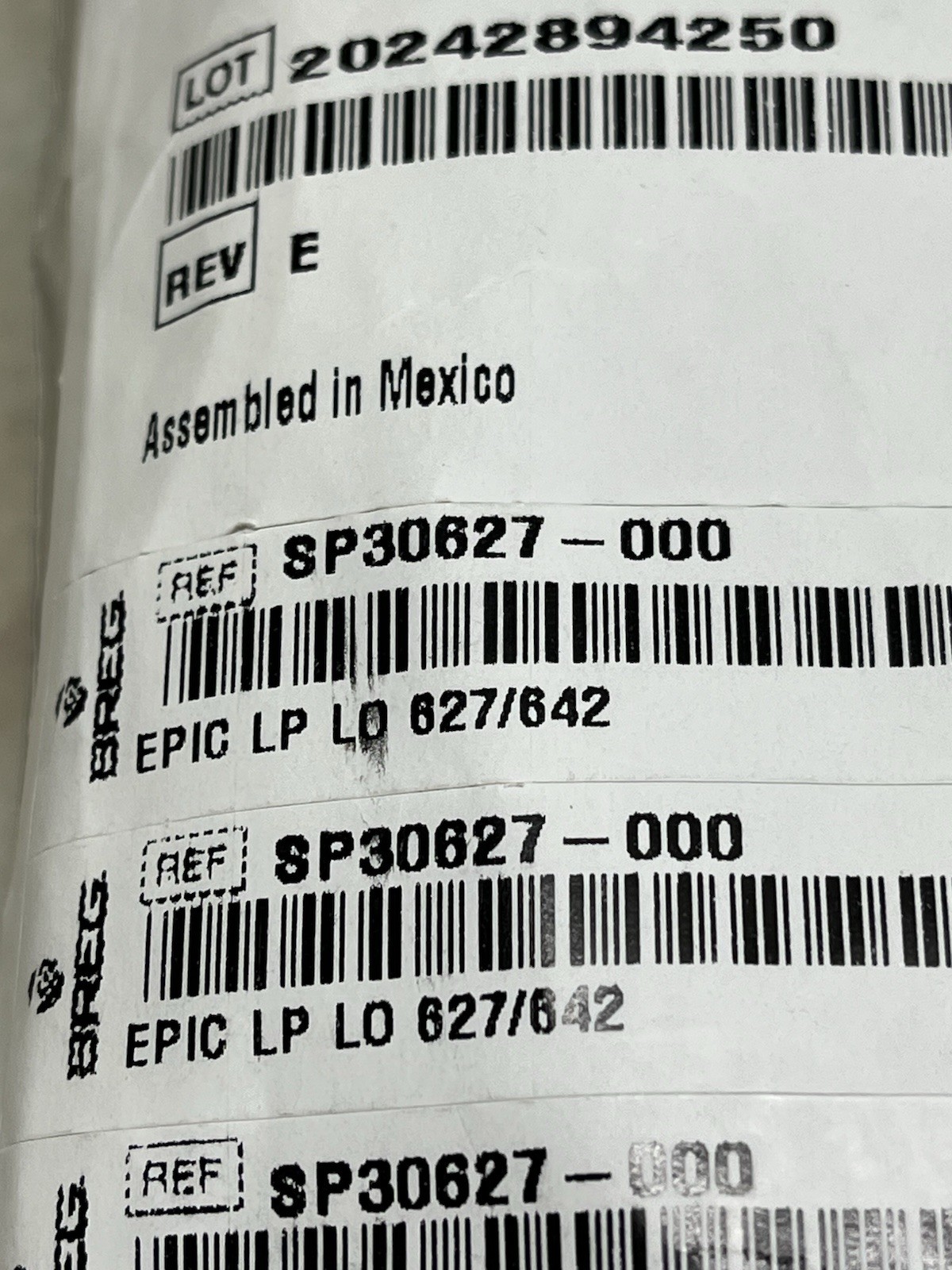 Breg Epic LP LO 627/642 Back Brace Black New Sealed SP30627 – 000