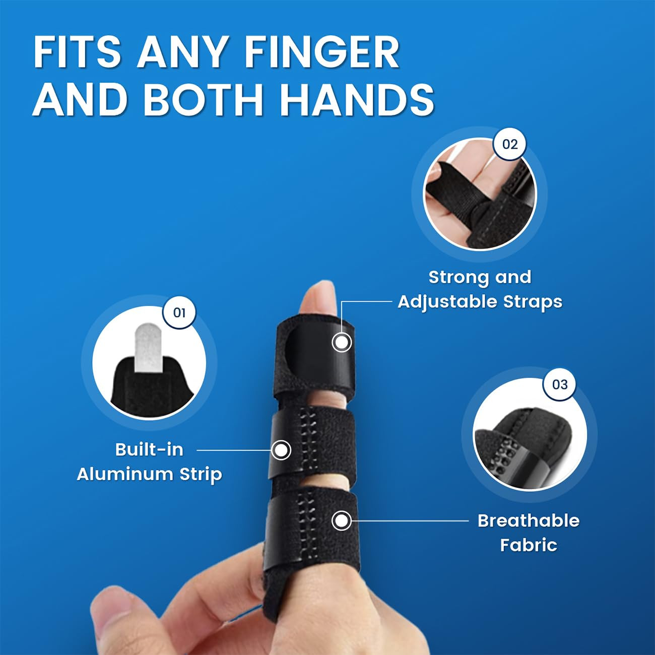 Simplation Trigger Finger Splint and Ice Pack (2+2 Set) for Pain Relief, Knuckle