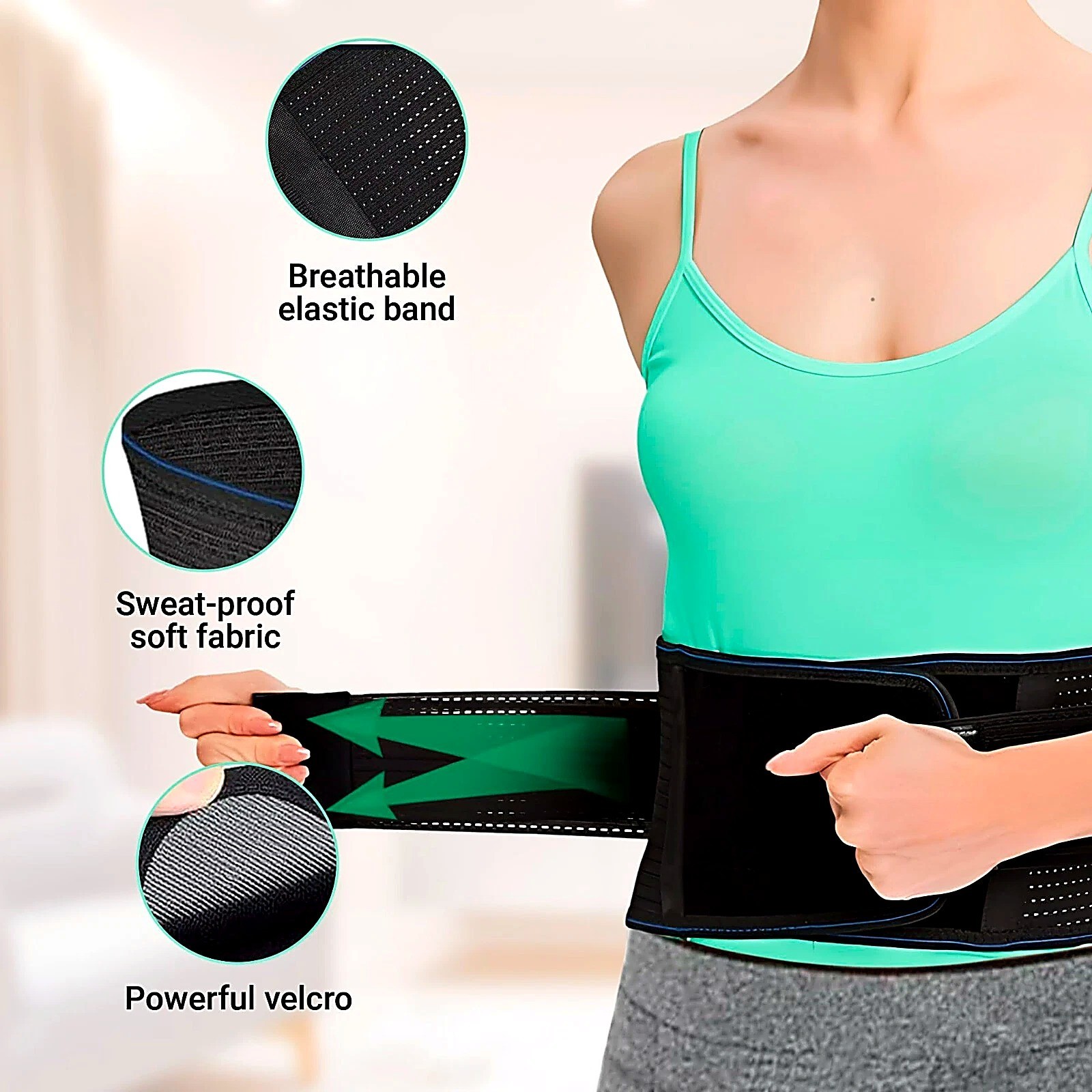 Back Support Belt Lumbar Waist Brace Adjustable Posture Lifting Work Men Women