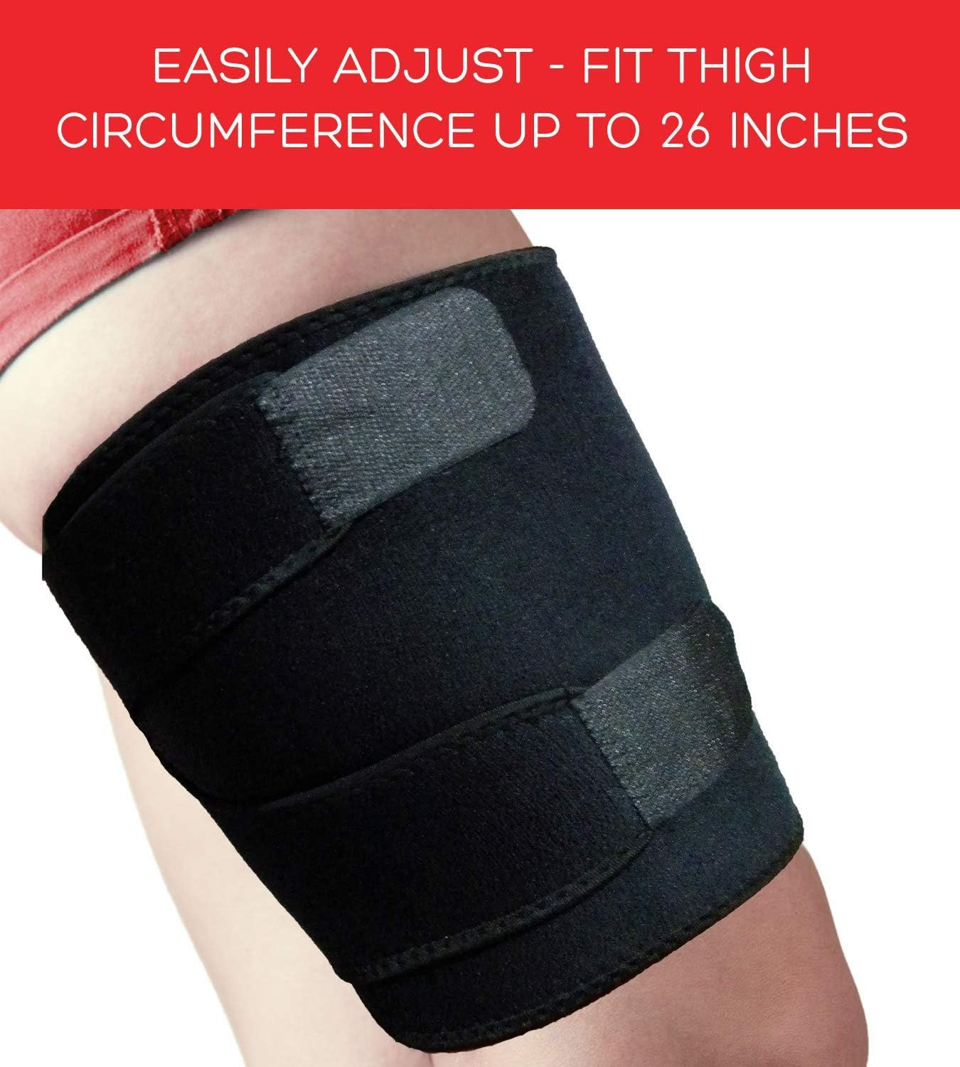 Adjustable Thigh Brace Support, Quadriceps Support and Thigh Wraps for Men and W