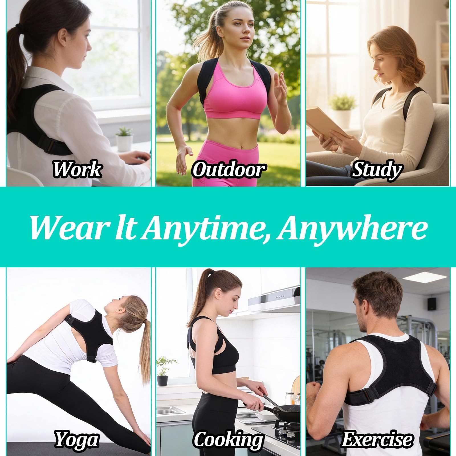 YBEATY Posture Corrector Adjustable Comfortable Back Brace Lightweight…