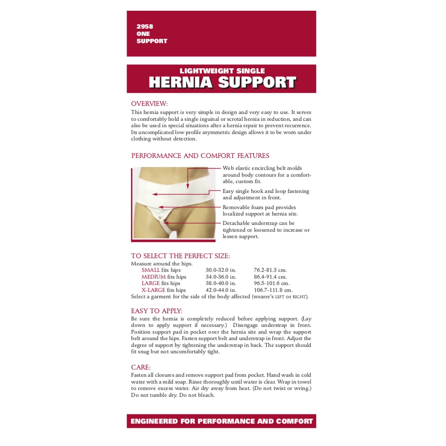 OTC Elastic Hernia Support, Left, X-Large
