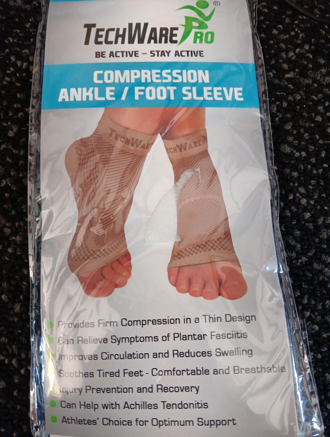 TechWare Pro Compression Ankle / Foot Sleeve X/XL 1 Pair NIP Free Shipping M93