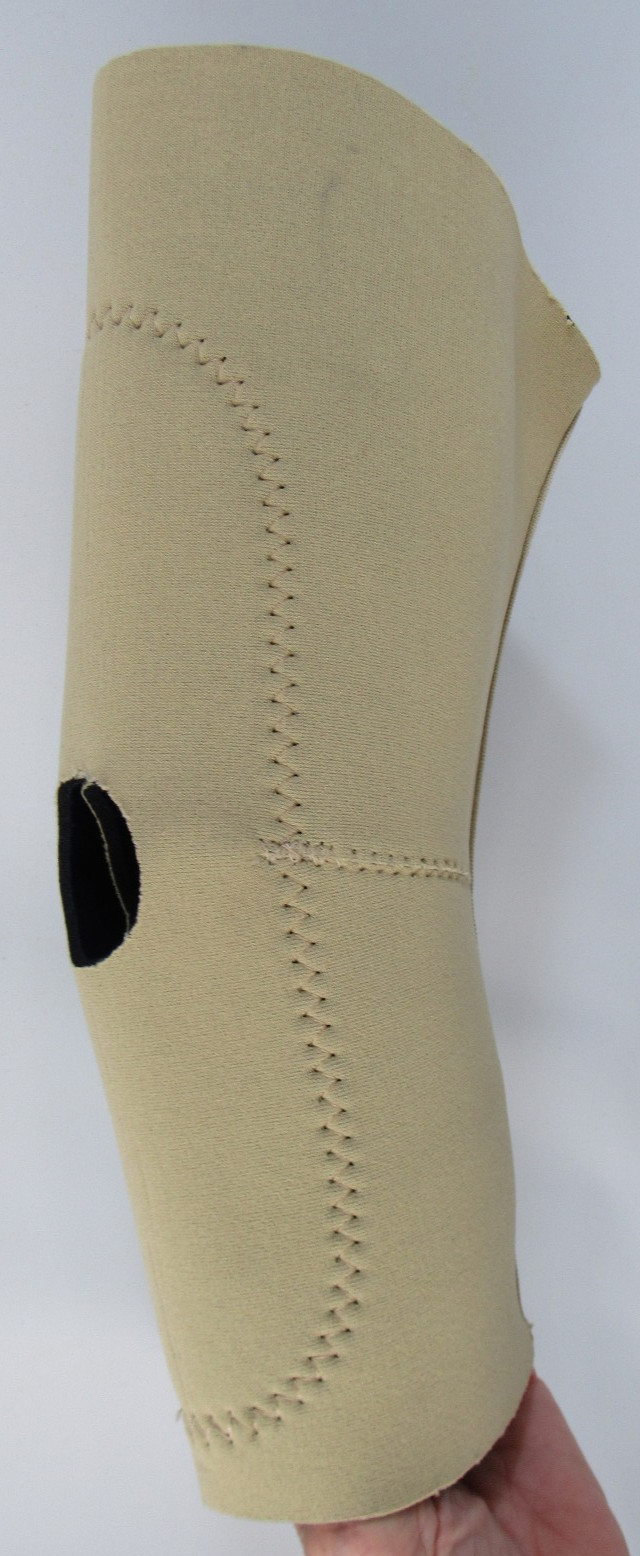 Jerome Neoprene Open Patella Knee Sleeve w Extra Padding, Beige, Size Large