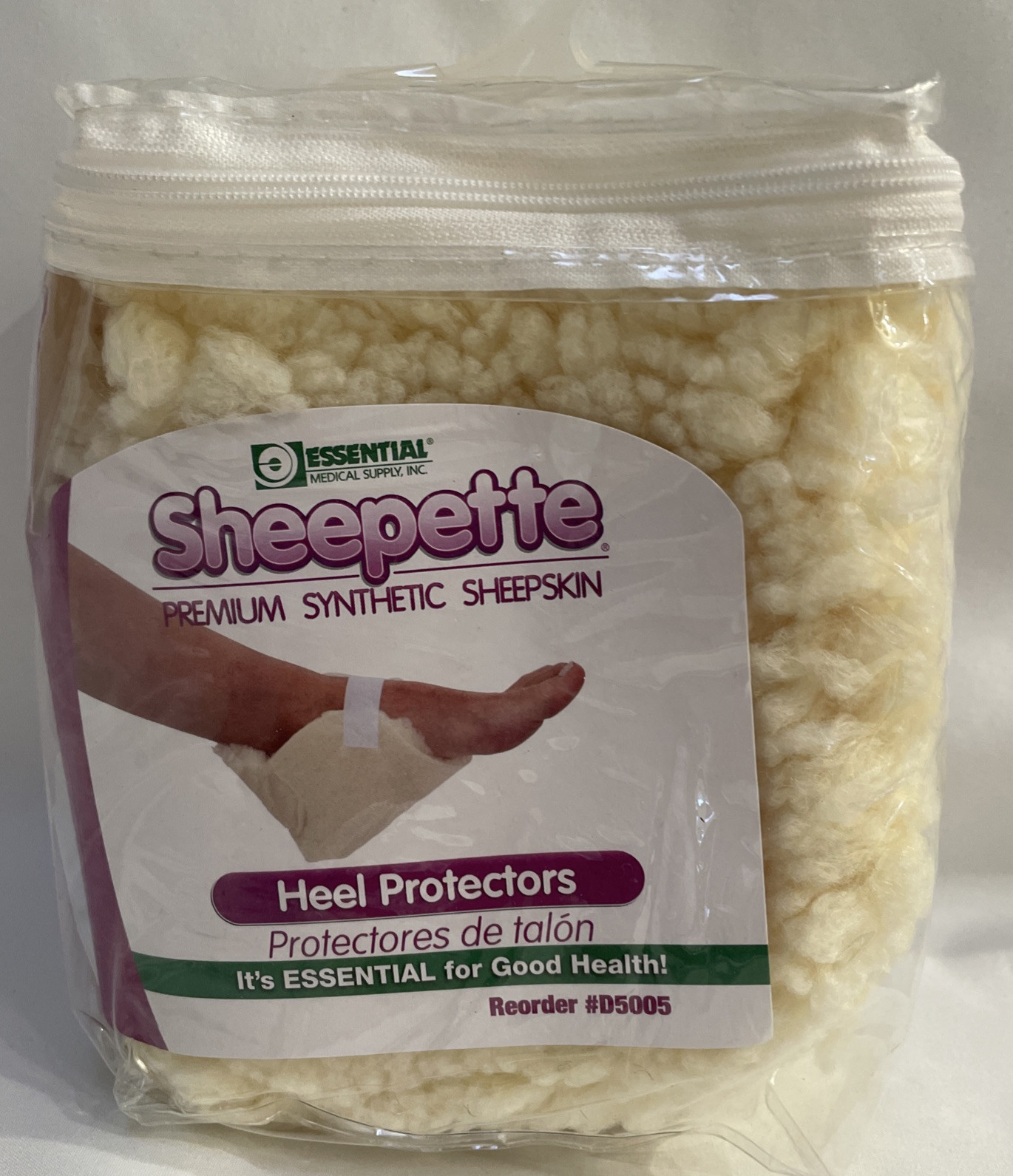 Sheepette Synthetic Sheepskin Soft Heel Protectors with Securing Strap