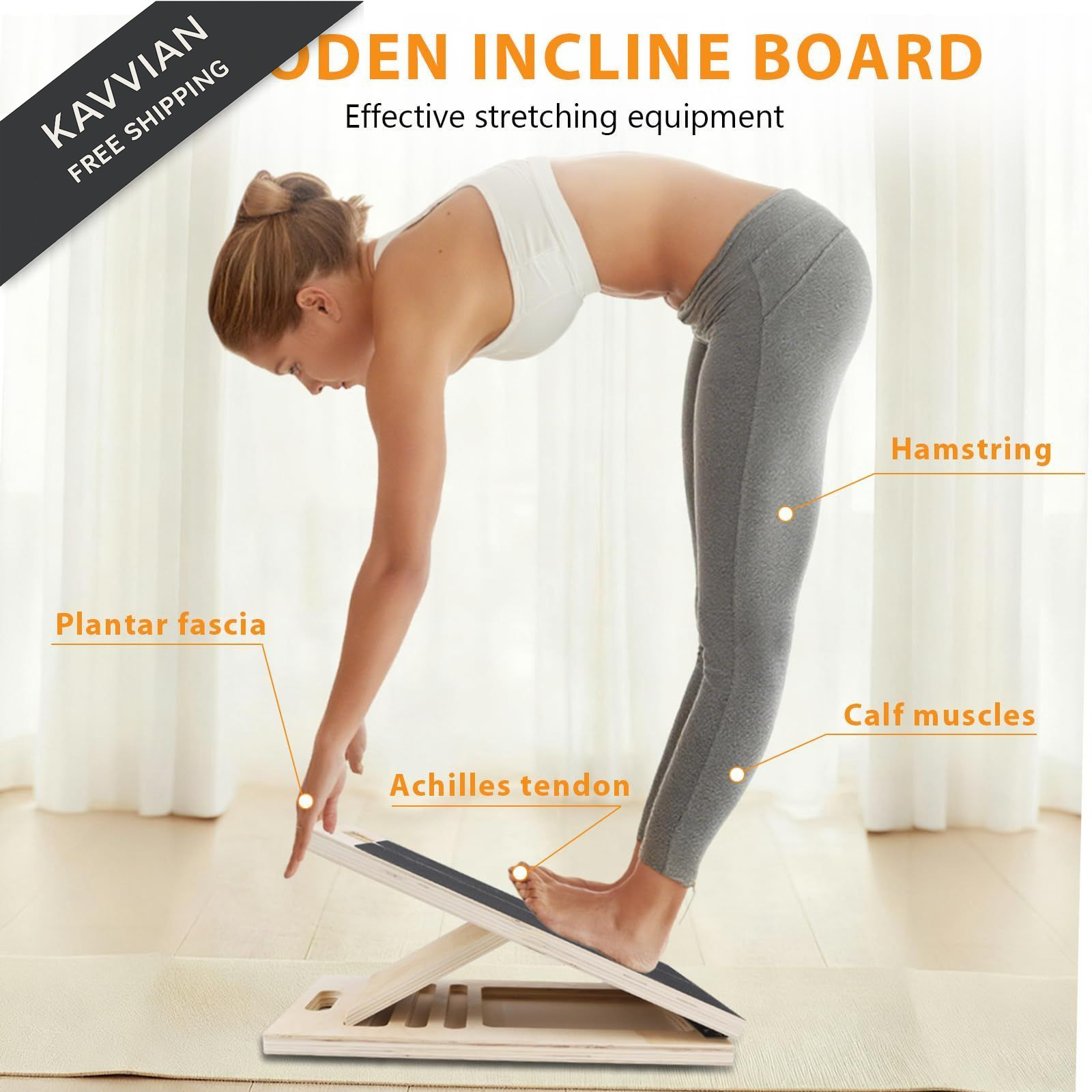 Slant Board for Calf Stretching, 15.6 x 11.7 x 1.6 Inch, Fig. Reactionary