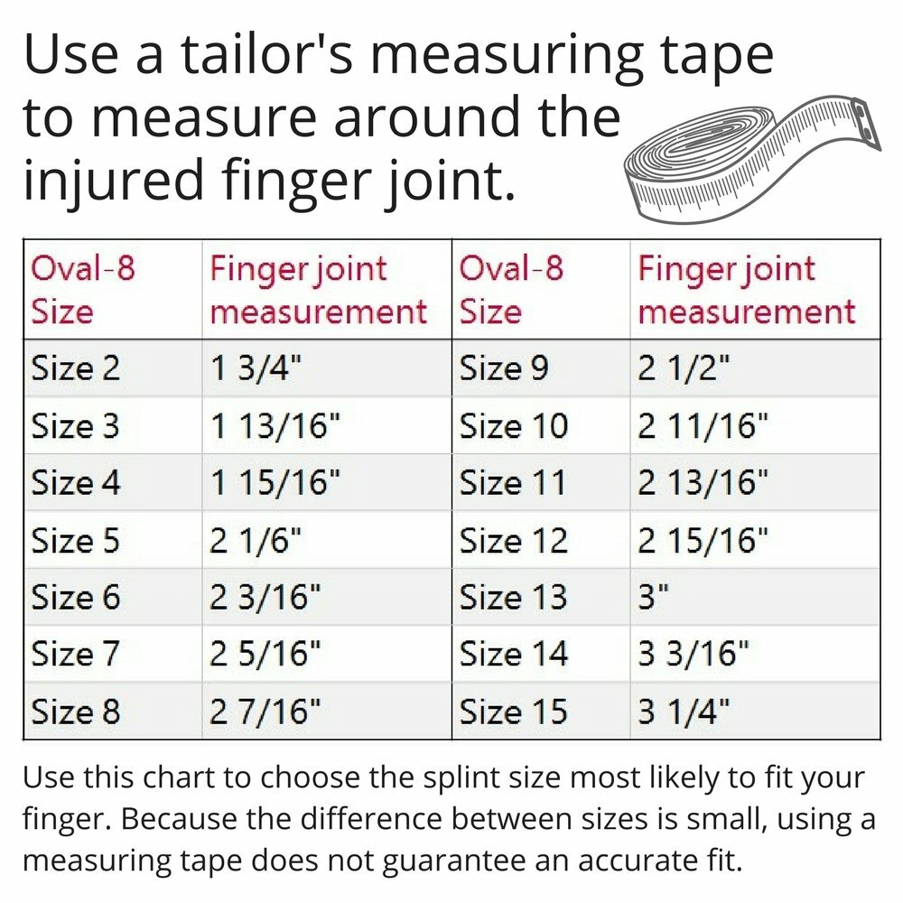 3-Point Products Oval-8 Finger Splints (Pack of 1) (Size 2)