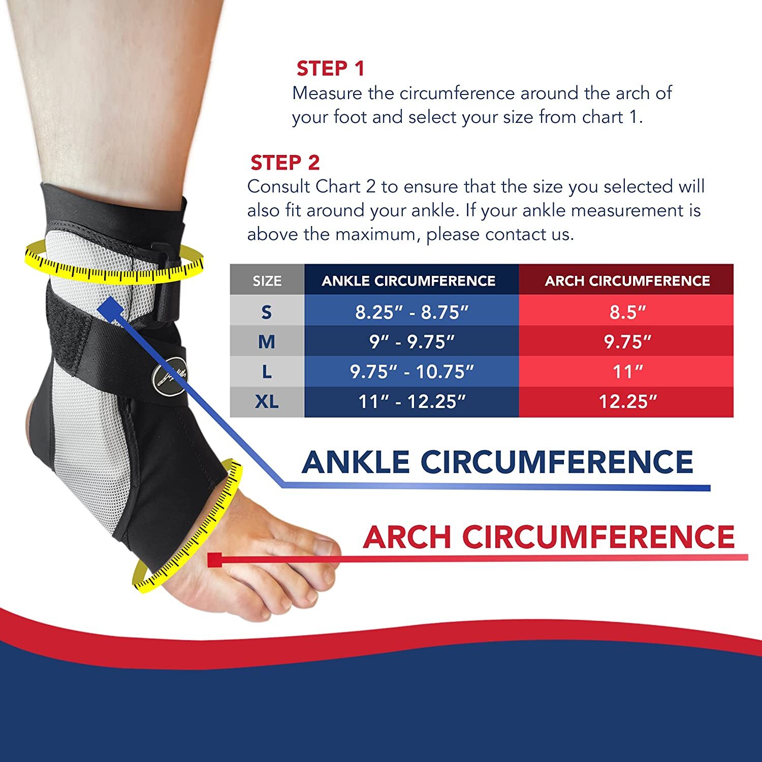 Dr Arthritis Ankle Brace Sprained Ankle Support Stabilizer Splint Medium Left