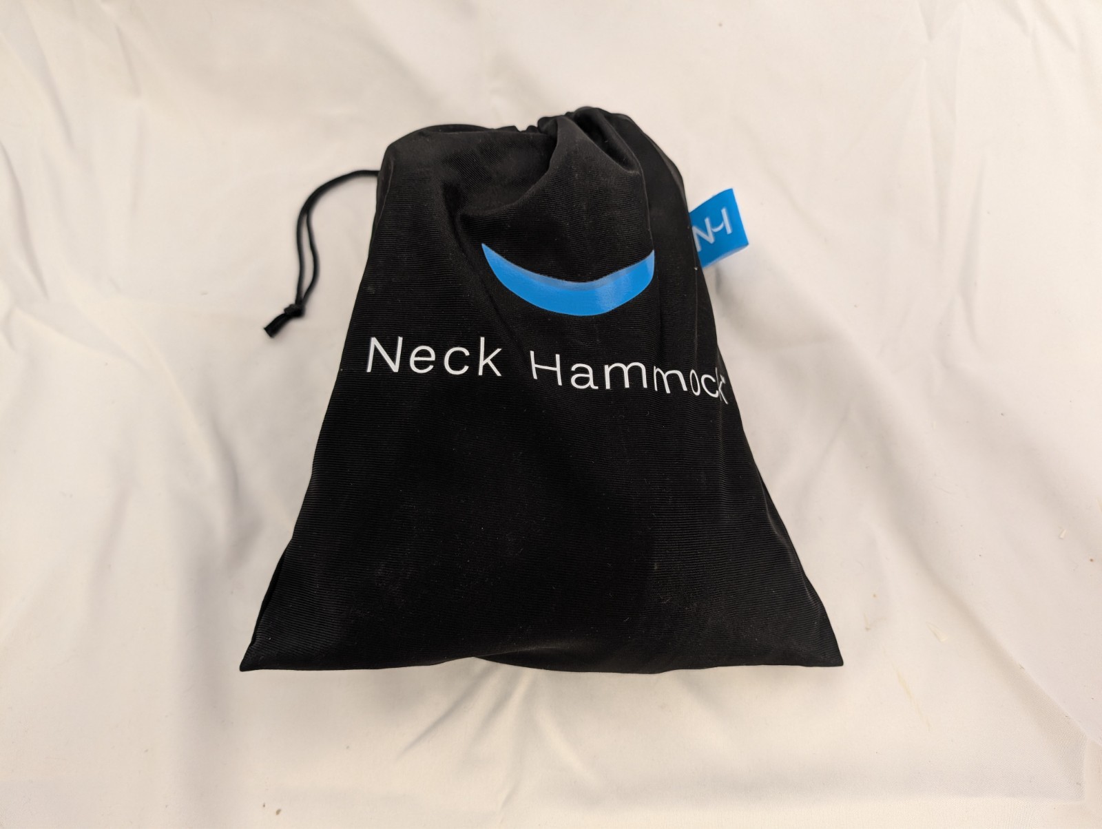 Neck Hammock Adjustable Neck Support Sling w/ Straps Carry Bag Guide Black/Blue