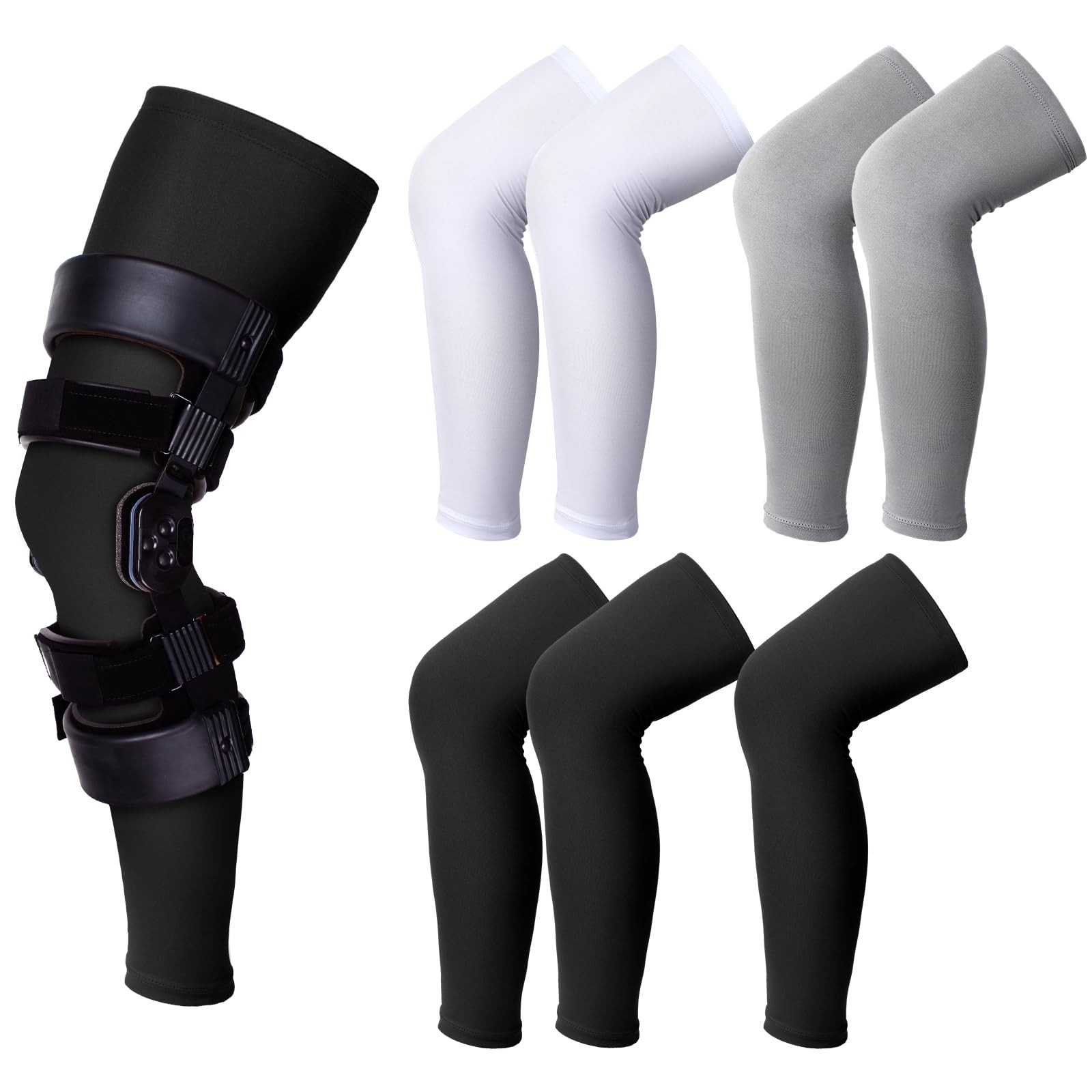 8 PCS XLarge Knee Brace Undersleeve Patella Compression Breathable Sleeve