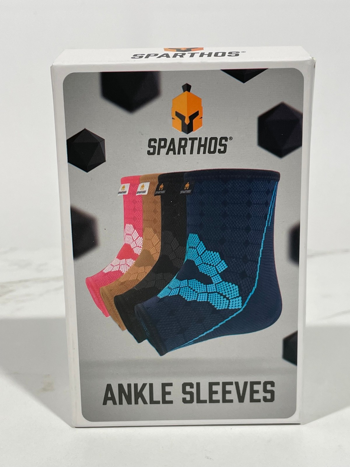 Sparthos Ankle Sleeves (Pair) – Plantar Fasciitis Ankle Brace Size Small Black