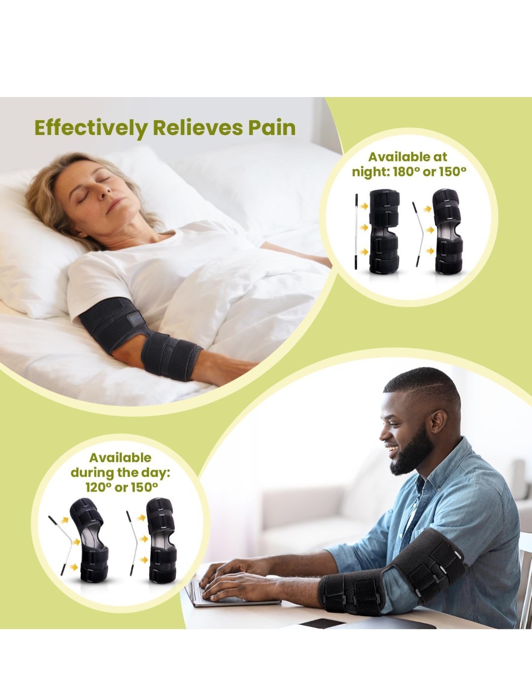 Sylong Cubital Tunnel Syndrome Elbow Brace Splint for Ulnar Nerve. Medium