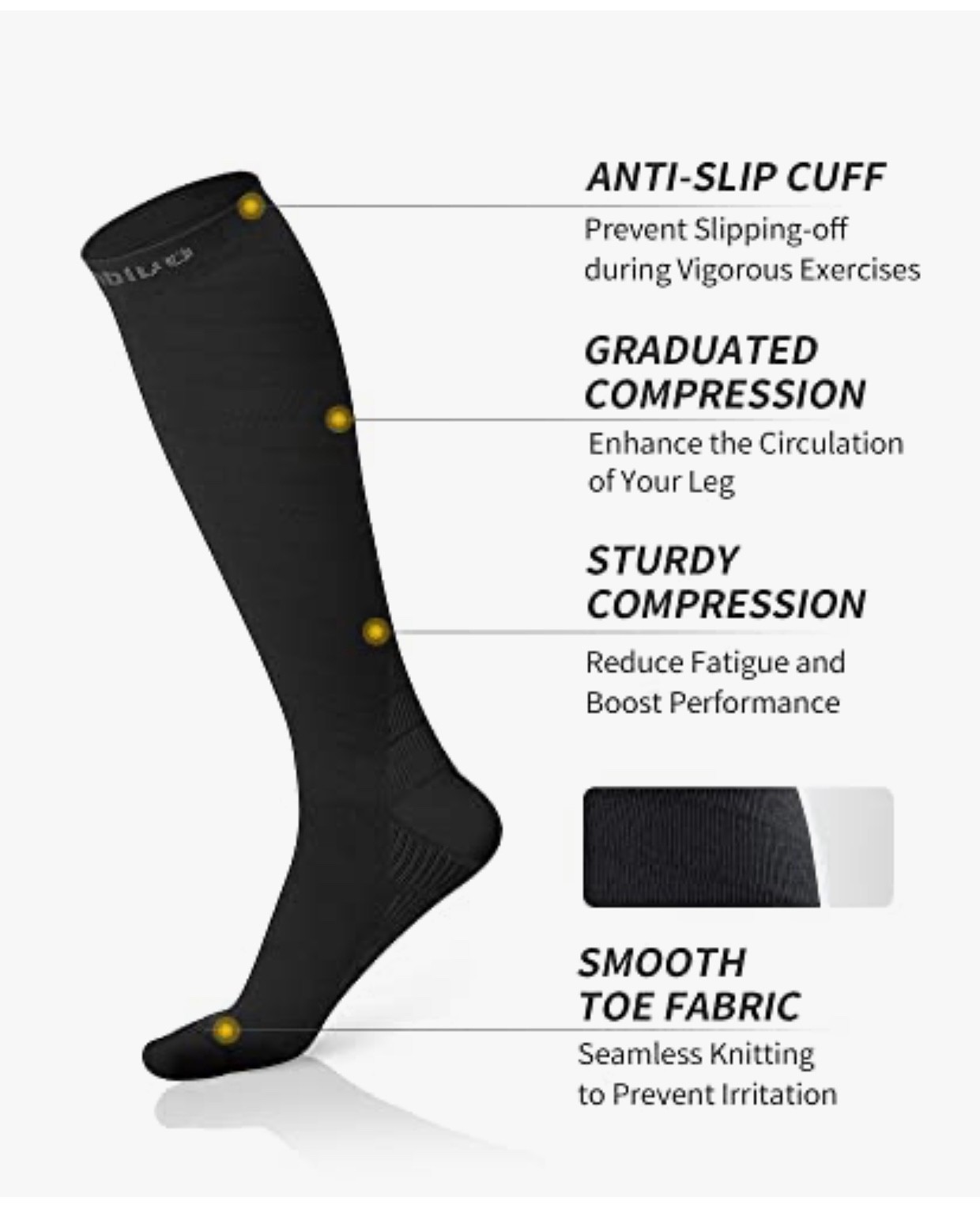 Compression sock for travel running and recovery