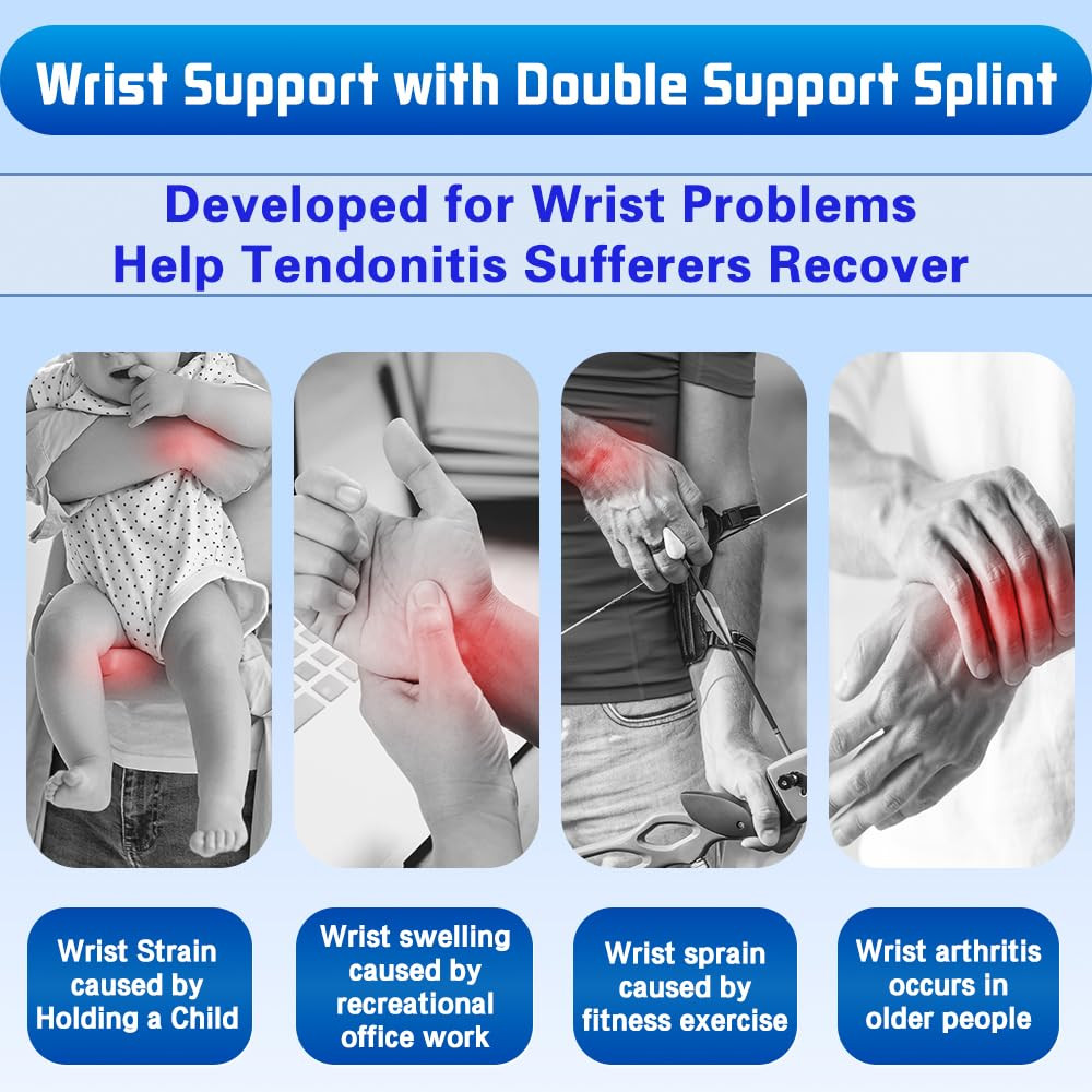 Reversible Thumb & Wrist Stabilizer Splint for Blackberry Thumb, Trigger Finger,
