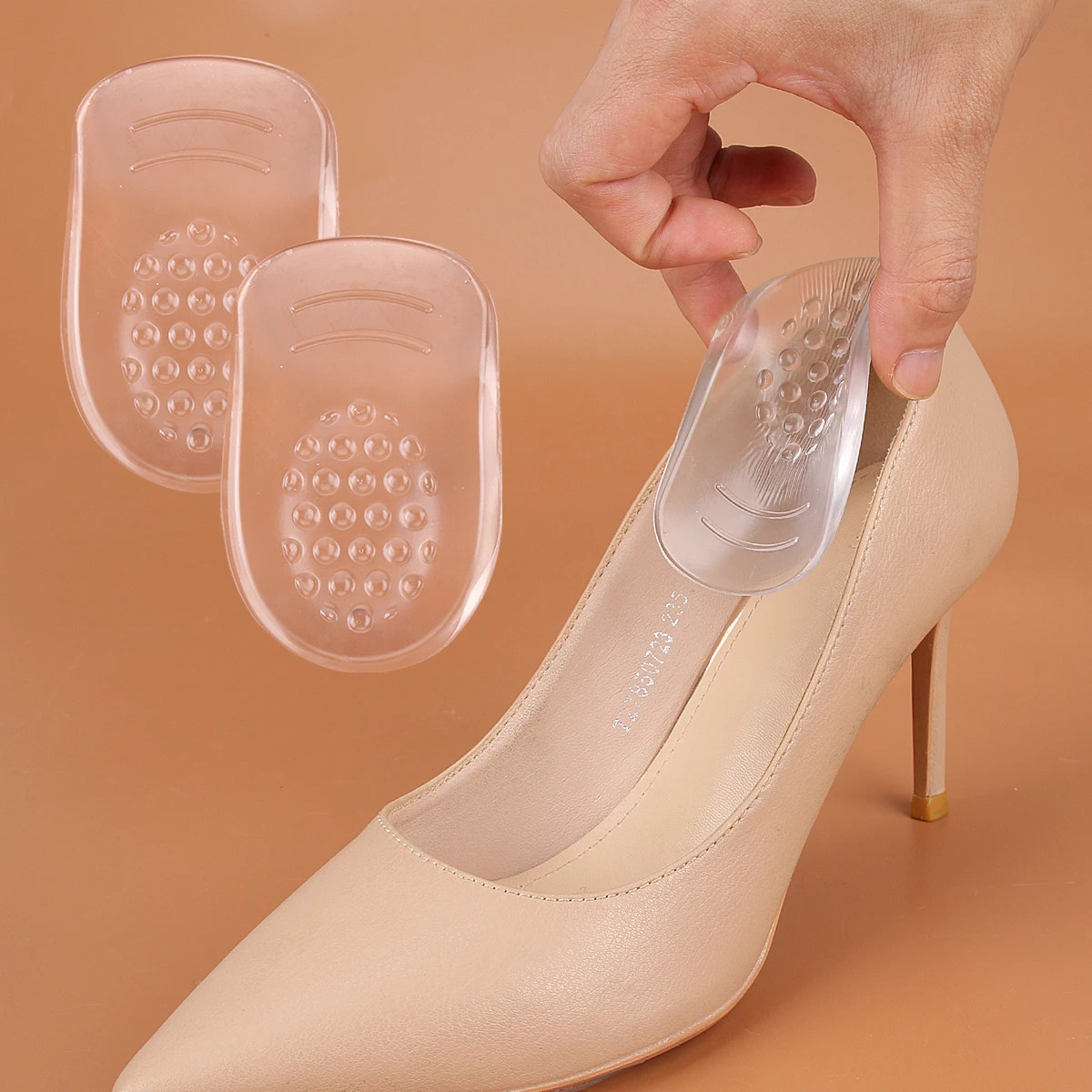 Silicone Gel Heel Cups – Shoe Inserts for Plantar ache, Sore Heel Pain