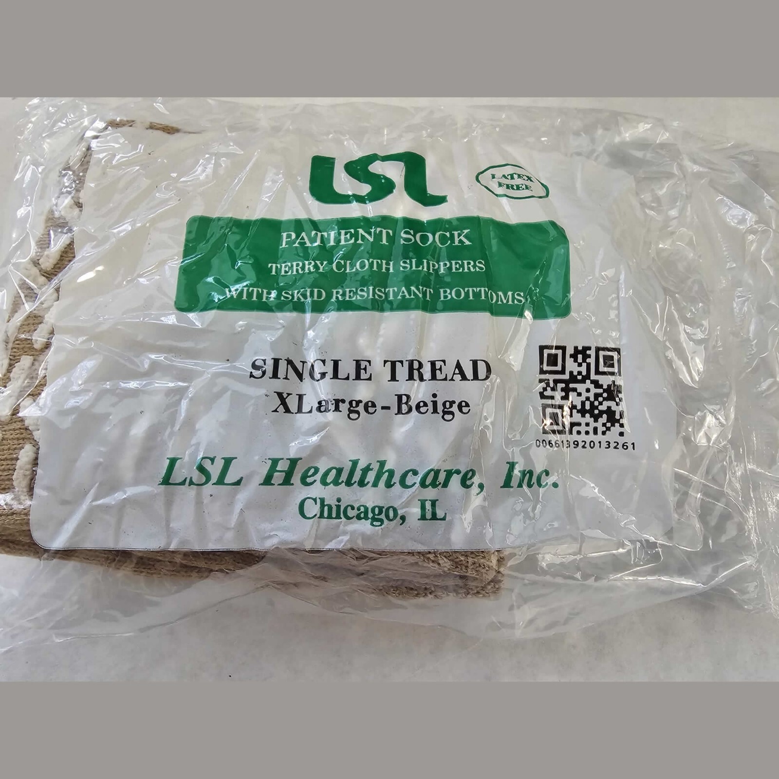 Non-Slip Hospital Socks E11218XL Beige Size XL LSL Healthcare 6 Units