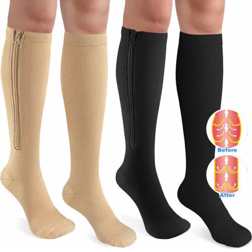 Medias Calcetines De Compresion Con Cremallera Para Hombres Y Mujeres Varices
