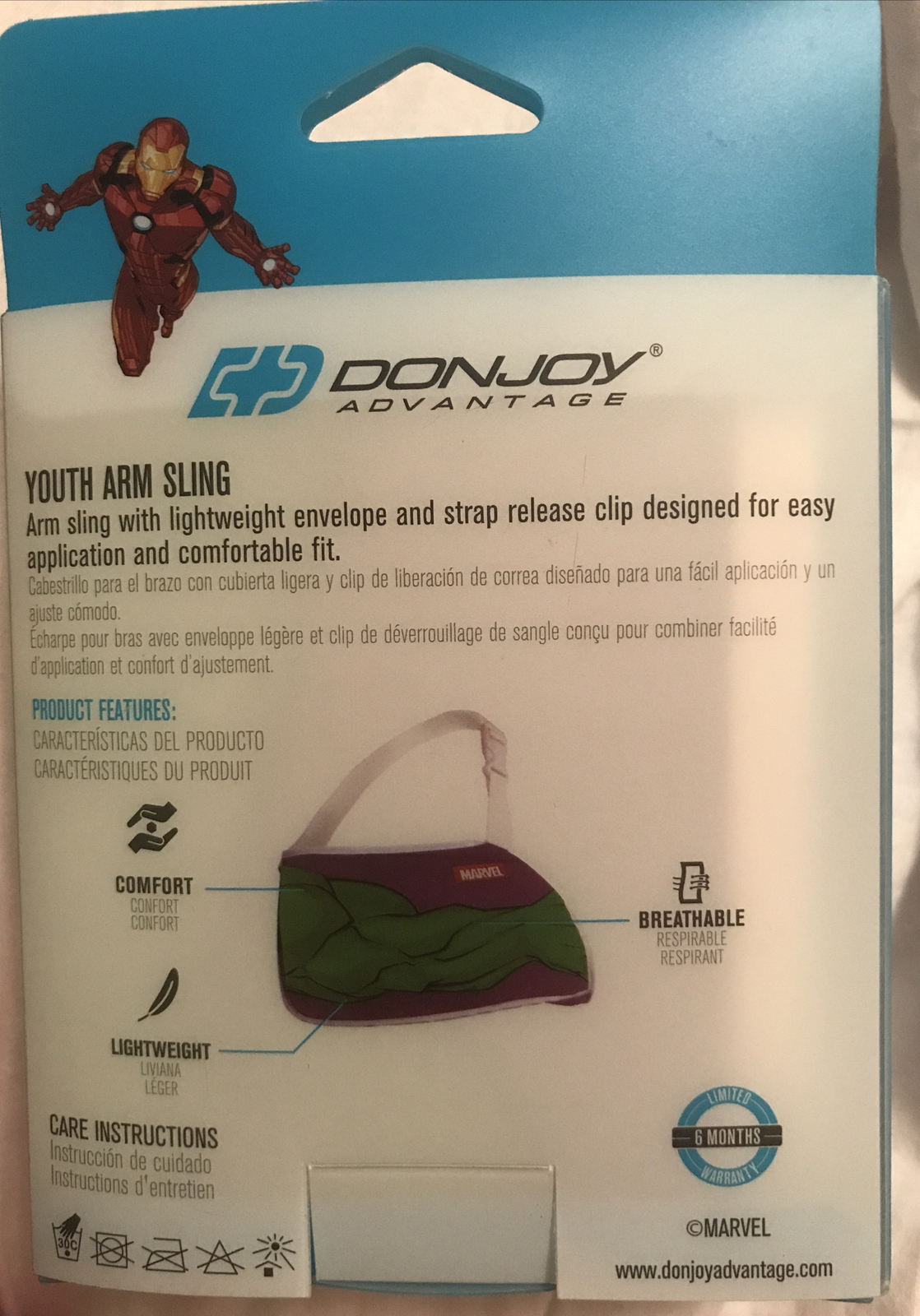 DonJoy Advantage Marvel Avengers Hulk Youth Adjustable Arm Sling NEW